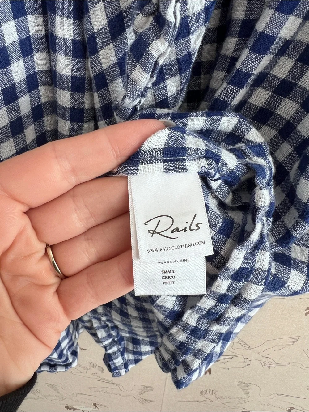 Rails Malia gingham wrap mini dress blue - Picture 5 of 7